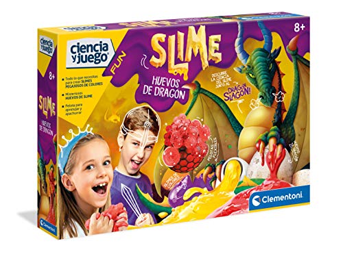 Clementoni-55394 - Slime Huevos de Dragones - Juego científico a Partir de 8 años