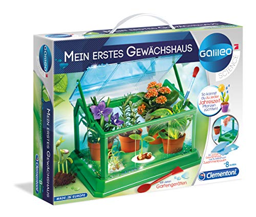 Clementoni 69490 Galileo Science Mi primer invernadero y semillas para minijardineros y botánicos en ciernes, juguete para niños a partir de 8 años