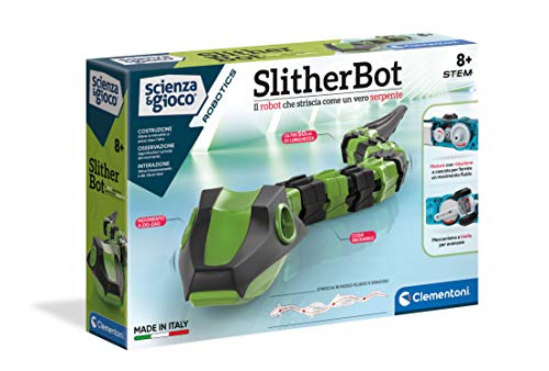 Clementoni - Ciencia y Juego Robotics-SlitherBot, Robot para niños, Kit de robótica (versión en Italiano) -8 años +, Fabricado en Italia, Multicolor, 19204