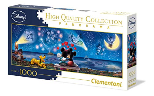 Clementoni-Disney Collection Mickey & Friends Puzzle 1000 Piezas Panorama Mickey Minnie, Color (39449)