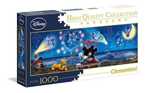 Clementoni-Disney Collection Mickey & Friends Puzzle 1000 Piezas Panorama Mickey Minnie, Color (39449)