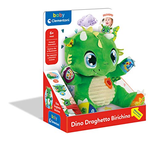 Clementoni- Dragon Interactive Plush - Peluche Educativo con Sonidos y Luces (6 Meses), Color 3, 3 (17392)