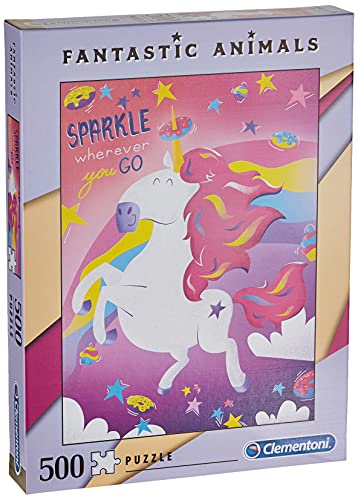 Clementoni- Fantastic Animals Puzzle Unicornio con 500 Piezas, Multicolor (35066.7)