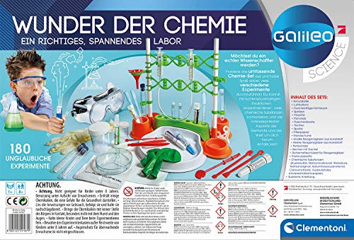 Clementoni- Galileo Wunder Der Chemie - Juego de experimentos para niños a Partir de 8 años, Multicolor (59187)