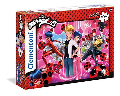 Clementoni Ladybug Miraculous: Tales of Ladybug & Cat Noir Miraculuos Supercolor Puzzle, Multicolor, 104 pezzi (23712)