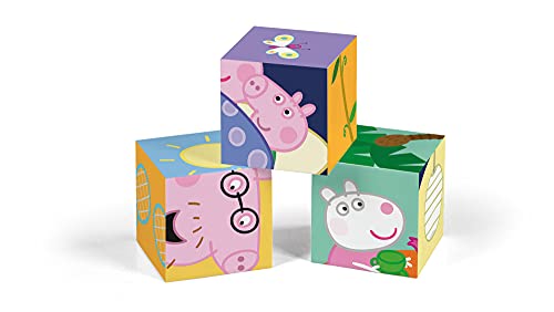 Clementoni Peppa Pig-Puzzle niños de 3 años-Cubos de 12 Piezas-Play For Future-Materiales 100% reciclados-Fabricado en Italia, Rompecabezas Infantiles, Dibujos Animados, Multicolor (45009)