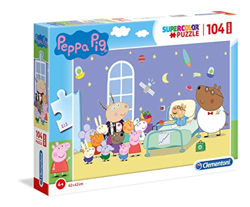 Clementoni Peppa Pig Supercolor Puzzle Pig-104 Piezas Maxi, Multicolor (23735)