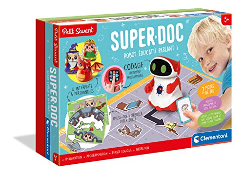 Clementoni- Petit Savant Super Doc - Juego Educativo programable - Robot de codificación - versión Francesa a Partir de 5 años, Multicolor (52499)