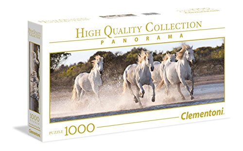 Clementoni- Puzzle 1000 Piezas Panorama Caballos a la Carrera (39441.8)