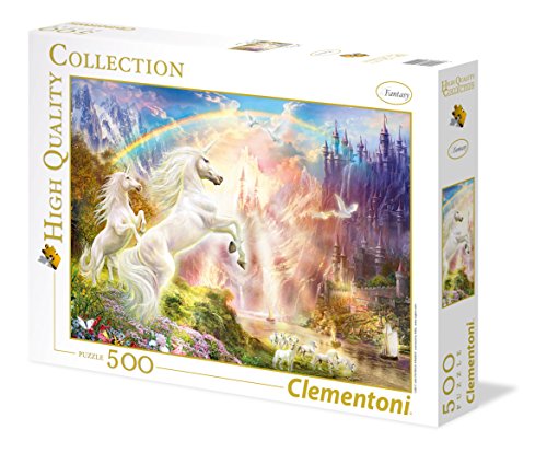 Clementoni- Puzzle 500 Piezas Puesta de Sol con Unicornio, Multicolor (35054.4)