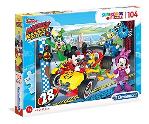 Clementoni Racers Puzzle 104 Piezas Mickey and The Roadster Racer, Color, Miscelanea (27984.5)