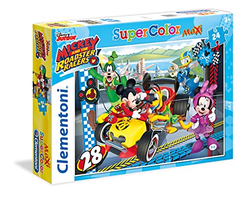 Clementoni Topolino Maxi Puzzle 24 Piezas Mickey and The Roadster Racers, Multicolor, (24481.2)