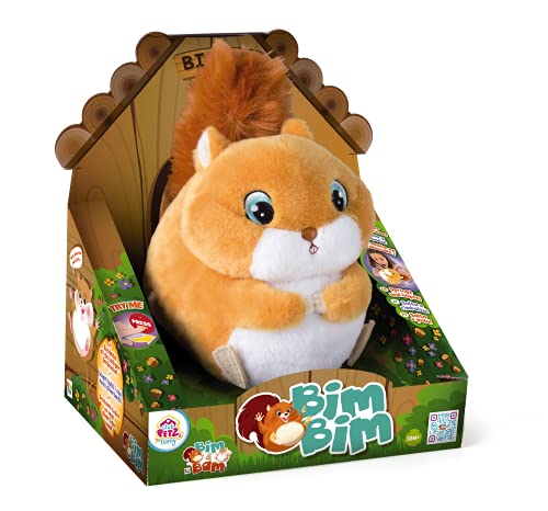 Club Petz Bim Bim La Ardilla - Peluche interactivo que salta, vibra y hace ruidos divertidos; Peluche y juguete ideal para niños y niñas a partir de 18 meses