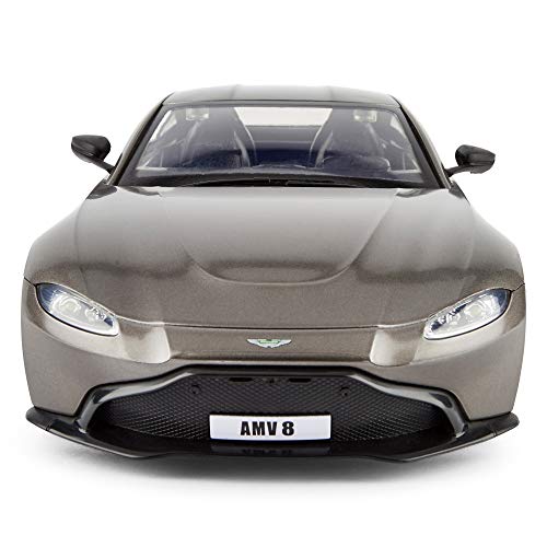 CMJ RC Cars ™ Aston Martin Coche de control remoto Aston Martin 1:14 gris con licencia oficial