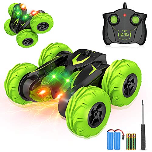 Coche Teledirigido, 2.4 GHz RC Coche Acrobacia Rotación Volteo de 360 Grados 6 7 8 9 10 1112 Años para Niños Regalos, con Batería Recargable