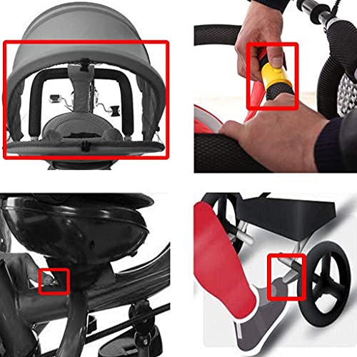 Cochecito de bebé Cochecito de cochecito cochecito de cochecito de cochecito de cochecito 4 en 1 Cochecito de triciclo de triciclo para niños Bicicleta plegable con 360°Asiento giratorio y arnés de se