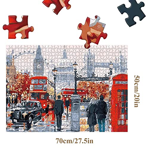 CofunKool Jigsaw Puzzles Londres Calle 1000 Piezas Puzzle para Adultos, 70 x 50 cm