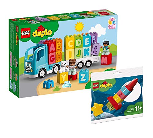 Collectix Lego DUPLO Set - Juego de mesa (Mi primer camión ABC (10915) + Mi primer cohete espacial (30322), set de regalo a partir de 18 meses