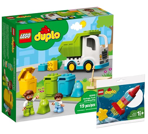 Collectix Lego Set – Duplo de recogida de residuos y reciclaje 10945 + Duplo Mi primer cohete espacial 30322