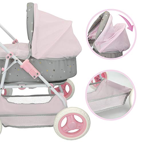 ColorBaby - Carrito de muñecas, cuco y sillita de paseo 3 en 1 lovely friends cb toys (49274)