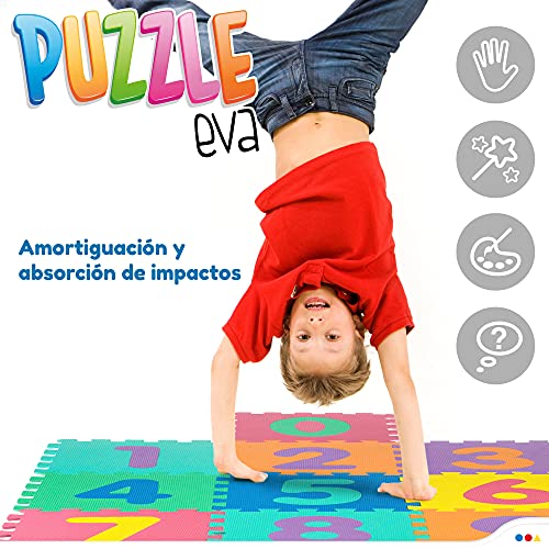 ColorBaby - Suelo puzzle bebé, 10 piezas, 32x32 cm, números de 0 al 9, Alfombra números, Goma eva bebé, Puzzle foam, Suelo para bebés, Juego para bebés y niños, CB Toys (43648)