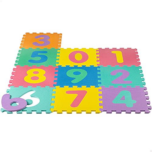 ColorBaby - Suelo puzzle bebé, 10 piezas, 32x32 cm, números de 0 al 9, Alfombra números, Goma eva bebé, Puzzle foam, Suelo para bebés, Juego para bebés y niños, CB Toys (43648)