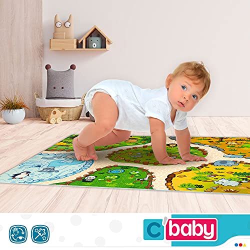 ColorBaby - Suelo puzzle bebé, 12 piezas, 32x32 cm, Alfombra zoo para niños, Puzzle alfombra bebé, + 2 meses, Alfombra goma eva, Alfombras infantiles puzle, COLORBABY (46556)