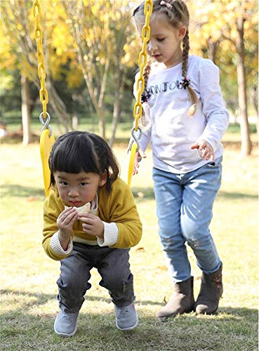 Columpio Asiento de Swing Suave con Cadena de Hierro para niños y Adultos Silla Colgante cómoda, Instalación de Tornillos (Color : Yellow, Size : 1.8m Chain)