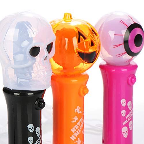 com-four® 3X Palo Luminoso en Diferentes diseños - Varita mágica para niños con luz giratoria para Carnaval, Disfraces, Halloween (Multicolor)