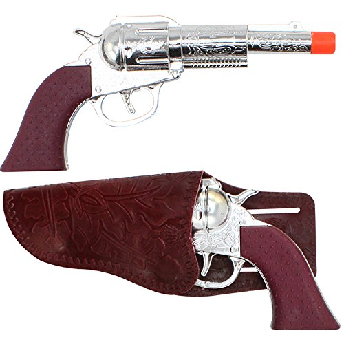 com-four® Conjunto de 12 Piezas de Vaquero con Pistolas, Fundas, Marcas y Cinturones - Disfraces Mardi Gras y Halloween