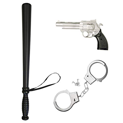 com-four® Conjunto de Accesorios de 3 Piezas Police - Accesorios Ideales para Halloween, cumpleaños, Fiestas temáticas (03 Piezas - Conjunto policial 2)