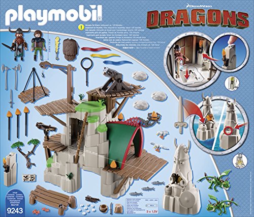 Cómo entrenar a tu Dragón-Isla de Berk How To Train Your Dragon Playset de Figuras de Juguete, Multicolor, 58,5 x 25 x 50 cm Playmobil 9243