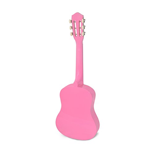 Concerto 701208 - Guitarra infantil (madera, 75 cm), instrumento musical para principiantes, guitarra de madera para aprendizaje, para niños a partir de 4 años, color rosa