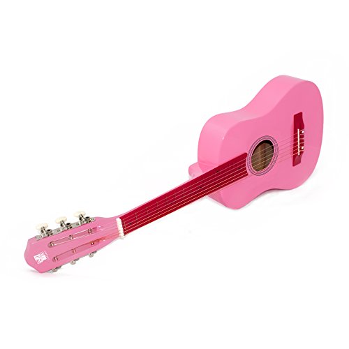 Concerto 701208 - Guitarra infantil (madera, 75 cm), instrumento musical para principiantes, guitarra de madera para aprendizaje, para niños a partir de 4 años, color rosa