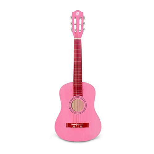 Concerto 701208 - Guitarra infantil (madera, 75 cm), instrumento musical para principiantes, guitarra de madera para aprendizaje, para niños a partir de 4 años, color rosa