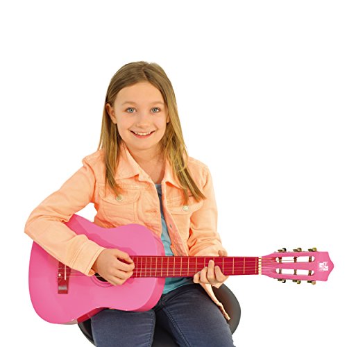 Concerto 701208 - Guitarra infantil (madera, 75 cm), instrumento musical para principiantes, guitarra de madera para aprendizaje, para niños a partir de 4 años, color rosa