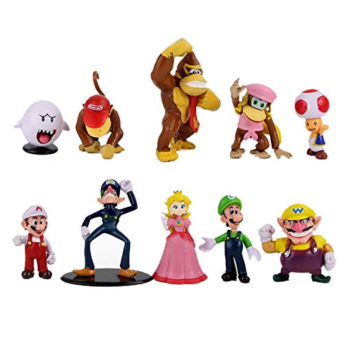 conjunto de 22 muñecas de juguetes de figuras de acción de Super Mario Bros, colecciones de modelos de PVC