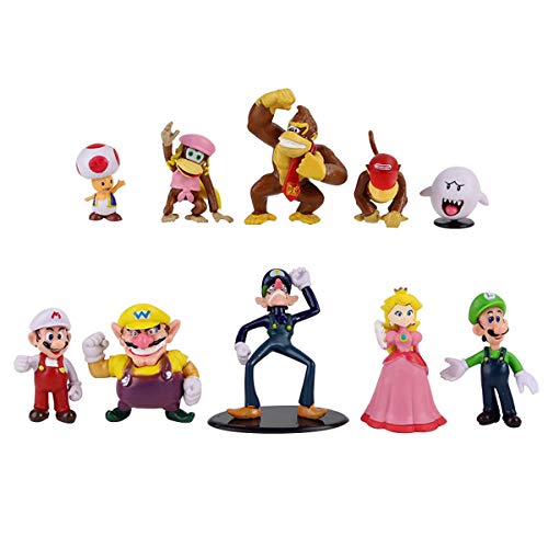 conjunto de 22 muñecas de juguetes de figuras de acción de Super Mario Bros, colecciones de modelos de PVC