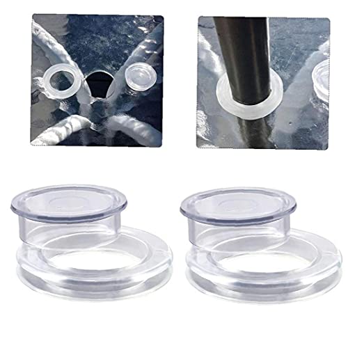 Conjunto De Enchufe De Anillo De Agujero Paraguas Patio Tabla Umbrella Silicona Anillo De Silicona Cubierta para La Tienda De Jardín Translúcida 2pcs