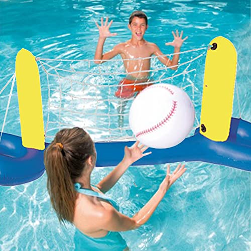 Conjunto De Juegos De Voleibol De La Piscina Inflable, Juego De Juguete De La Piscina De Voleibol Inflable Con Red Y Bolas, Cancha De Voleibol Juguete De La Piscina Para Niños Adultos Deportes