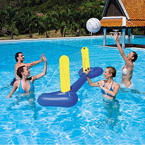 Conjunto De Juegos De Voleibol De La Piscina Inflable, Juego De Juguete De La Piscina De Voleibol Inflable Con Red Y Bolas, Cancha De Voleibol Juguete De La Piscina Para Niños Adultos Deportes