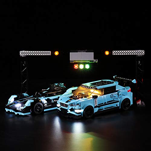 Conjunto De Luces Para (Formula E Panasonic Jaguar Racing GEN2 Car & Jaguar I-Pace Etrophy) Modelo De Construcción De Bloques - Kit De Luz LED Compatible Con Lego 76898 (NO Incluido En El Modelo)