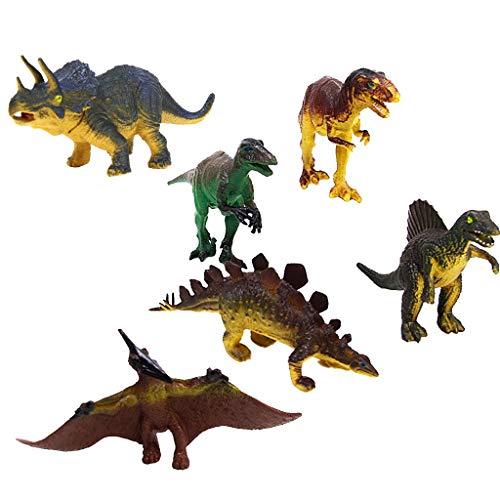 Conjunto de modelo de dinosaurio plástico Tyrannosaurus Stegosaurus Triceratops Utahraptor Simulación Colorida Dinosaurios Juguetes Animales para Niños