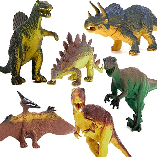 Conjunto de modelo de dinosaurio plástico Tyrannosaurus Stegosaurus Triceratops Utahraptor Simulación Colorida Dinosaurios Juguetes Animales para Niños