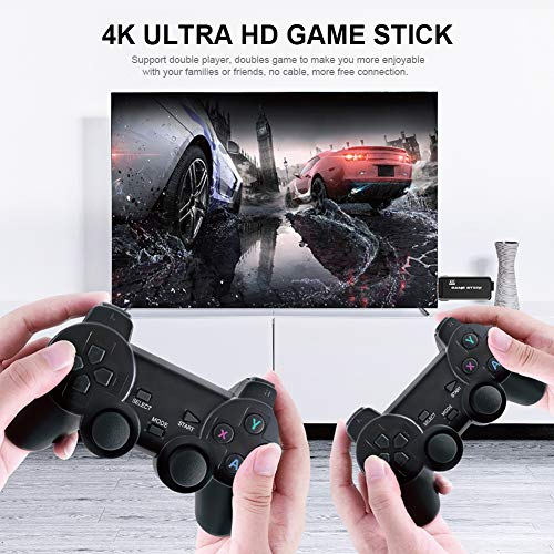 Consola de Videojuegos inalámbrica USB, Consola inalámbrica Game Stick Consola de Videojuegos Controlador Retro Salida HDMI Reproductor Dual Construido en 10000 Juego clásico