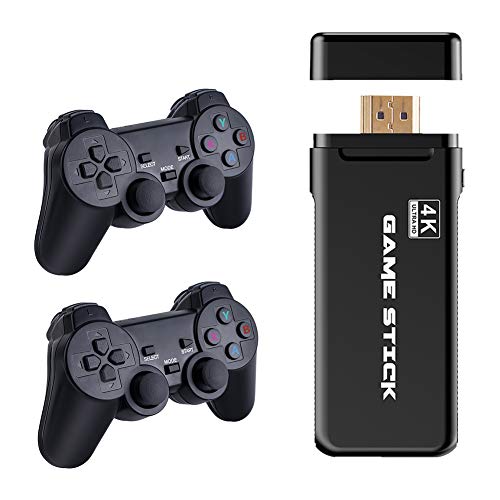 Consola de Videojuegos inalámbrica USB, Consola inalámbrica Game Stick Consola de Videojuegos Controlador Retro Salida HDMI Reproductor Dual Construido en 10000 Juego clásico