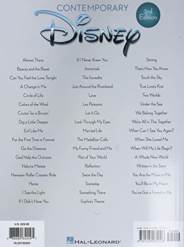 Contemporary disney - 3rd edition (pvg) piano, voix, guitare: 50 Favorite Songs (Piano-vocal-guitar)