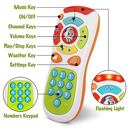 Control Remoto de Bebé – 20 Botones Únicos para Aprender, Reproduce Música para Bebés, Luces Parpadeantes, Actividades de Aprendizaje de Números e Idioma – Para Niños de 6 meses en Adelante