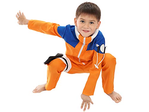 CoolChange Disfraz para niños para los Fans de Naruto | Disfraz Uzumaki de Ninja para niños | Talla: 130