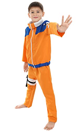 CoolChange Disfraz para niños para los Fans de Naruto | Disfraz Uzumaki de Ninja para niños | Talla: 130